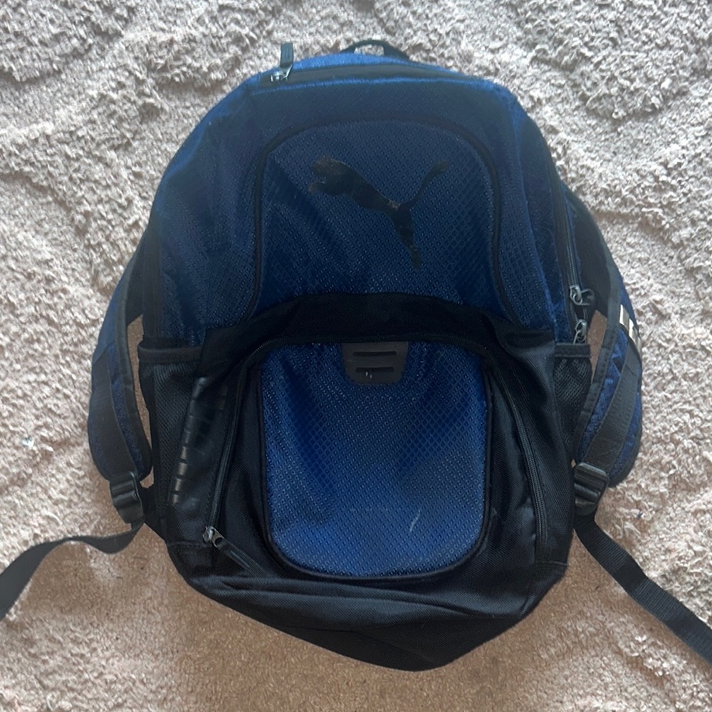 PUMA Evercat Contender Backpack Navy Blue & Black Mens Bookbag